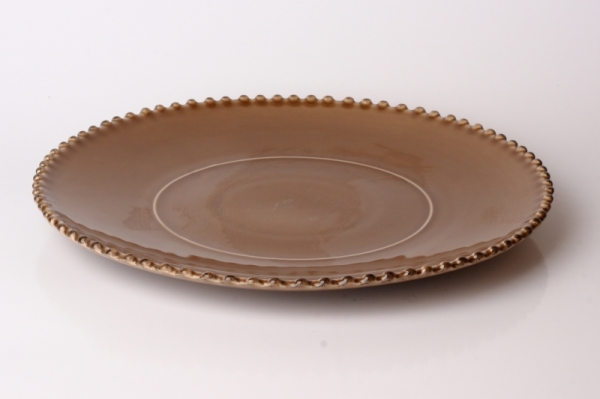Velký servírovací talíř PEARL kávový 33cm