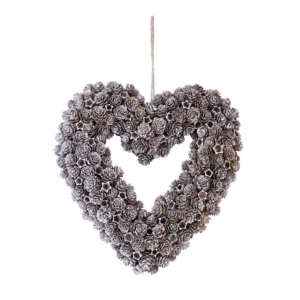 Věnec na dveře srdce 32x33x6cm