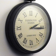 Venkovní hodiny černý kov průměr 30 cm