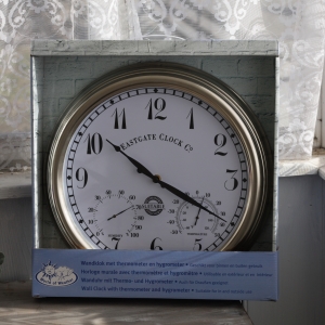 Venkovní hodiny - upadená ručička teploměru. Jinak nové, funkční