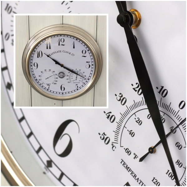 Venkovní hodiny - upadená ručička teploměru. Jinak nové, funkční