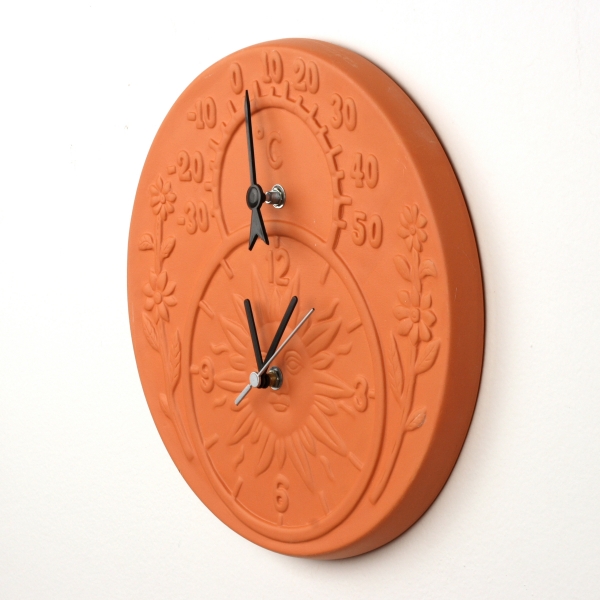 Venkovní keramické hodiny s teploměrem slunce 30cm