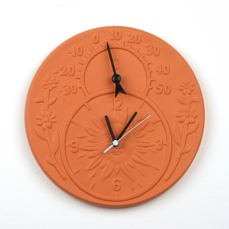 Venkovní keramické hodiny s teploměrem slunce 30cm
