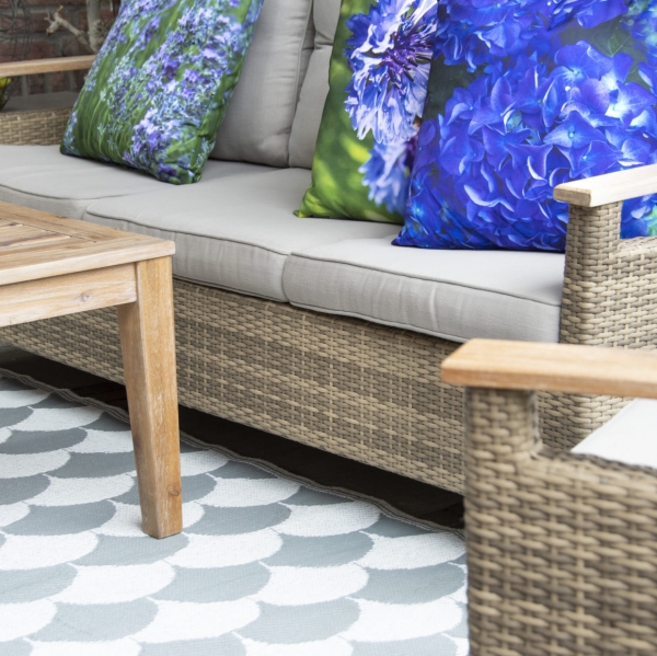 Venkovní koberec na terasu 121x180cm šedo-bílý