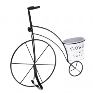 Venkovní květináč kovové kolo černé