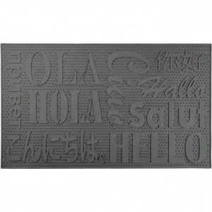 Venkovní rohožka Hello 74,6x44cm šedá 