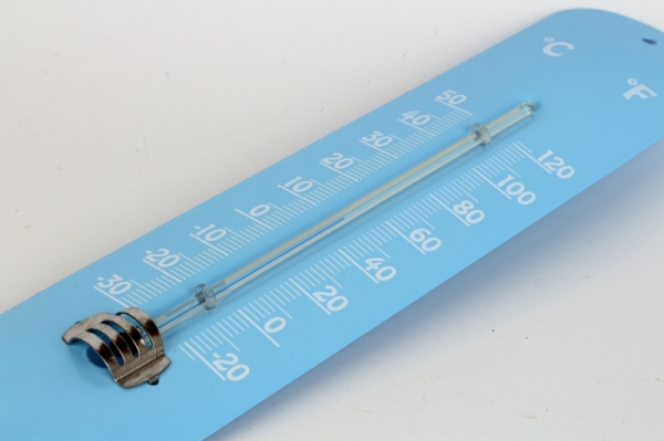 Venkovní teploměr na zeď modrý 30cm