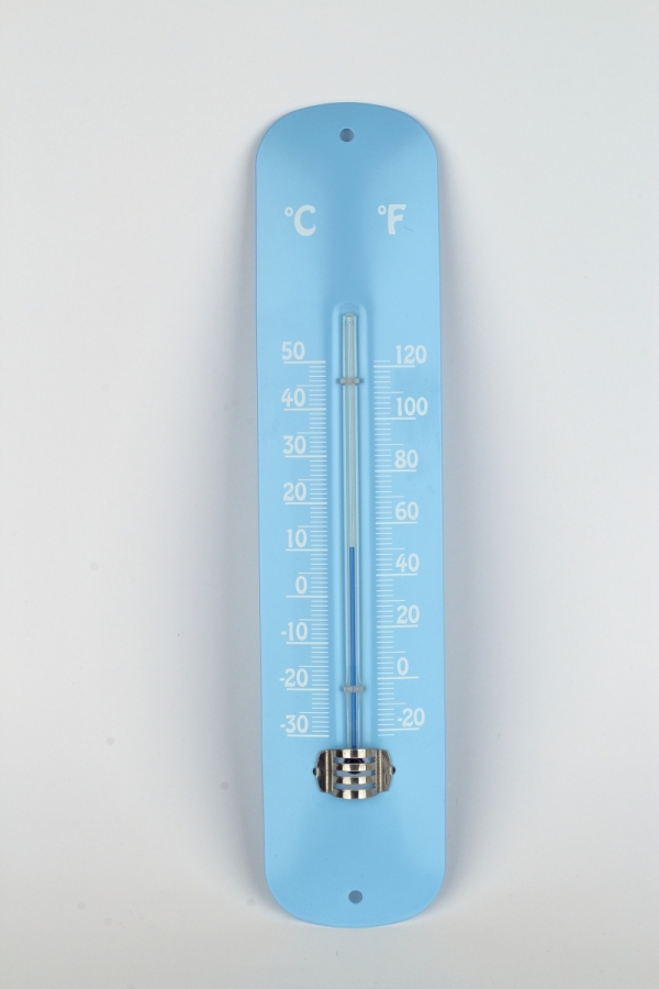 Venkovní teploměr na zeď modrý 30cm