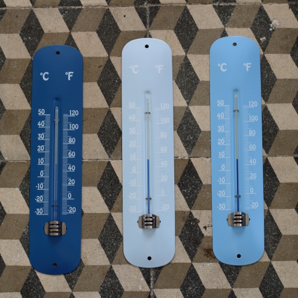 Venkovní teploměr na zeď modrý 30cm