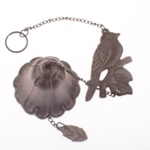 Venkovní zvonkohra litinová s ptáčkem