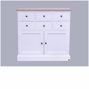 Venkovská komoda 6 šuplíků + dvířka 109x105x40cm