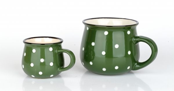 Venkovský krajáč zelený s puntíky 770ml