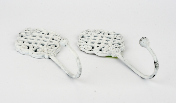 Věšák háček starobylý bílý 20cm