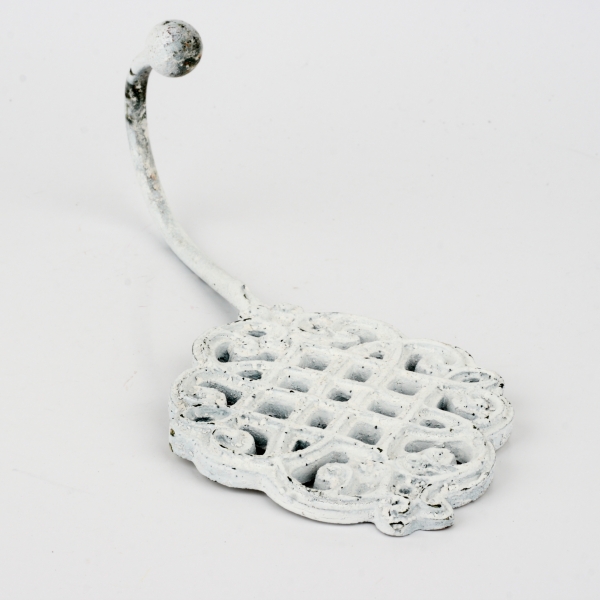 Věšák háček starobylý bílý 20cm