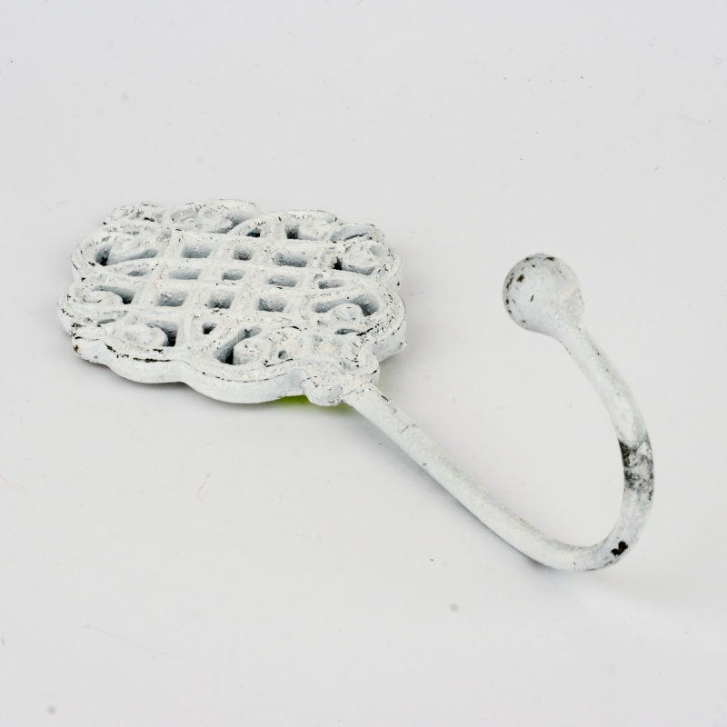 Věšák háček starobylý bílý 20cm