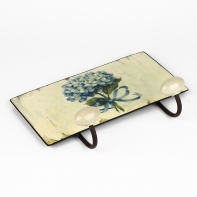 Věšák kovový hortenzie 17x26cm