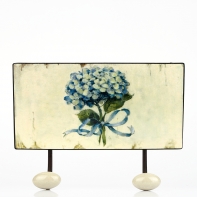 Věšák kovový hortenzie 17x26cm