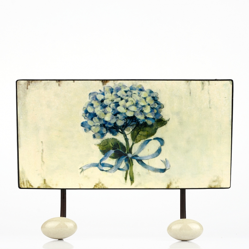 Věšák kovový hortenzie 17x26cm