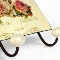 Věšák kovový růže 27x17cm