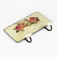 Věšák kovový růže 27x17cm