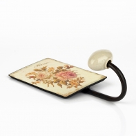 Věšák kovový růže 7x12cm