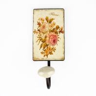 Věšák kovový růže 7x12cm