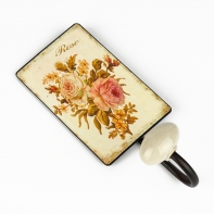 Věšák kovový růže 7x12cm