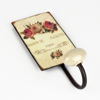 Věšák na kabáty kovový růže 8x19cm