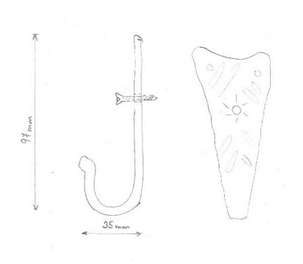 Věšák na klíče 10cm