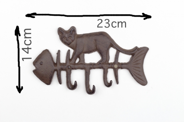 Věšák na klíče a vodítko kočka 21,9x1,8x13,1cm
