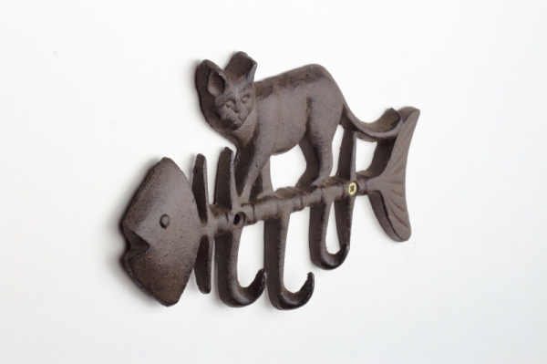 Věšák na klíče a vodítko kočka 21,9x1,8x13,1cm