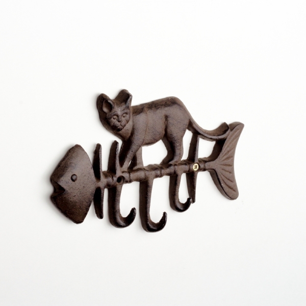 Věšák na klíče a vodítko kočka 21,9x1,8x13,1cm