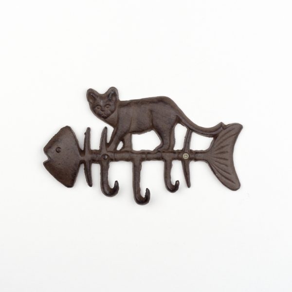 Věšák na klíče a vodítko kočka 21,9x1,8x13,1cm