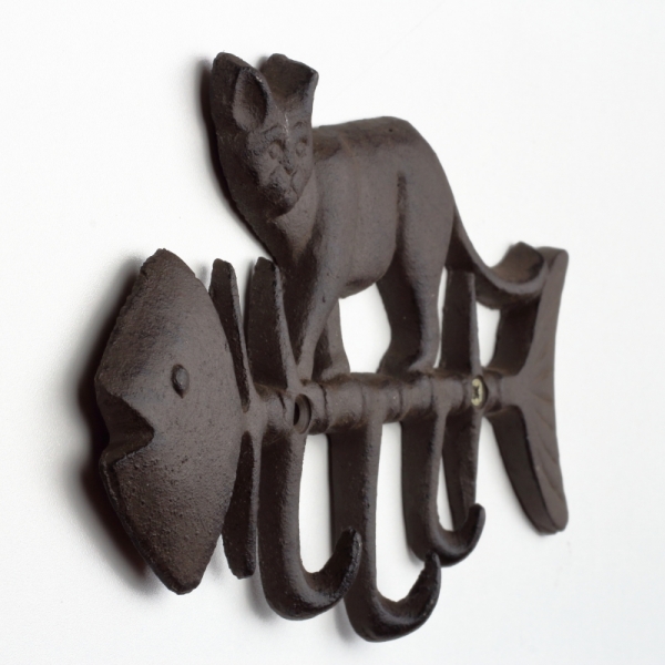 Věšák na klíče a vodítko kočka 21,9x1,8x13,1cm