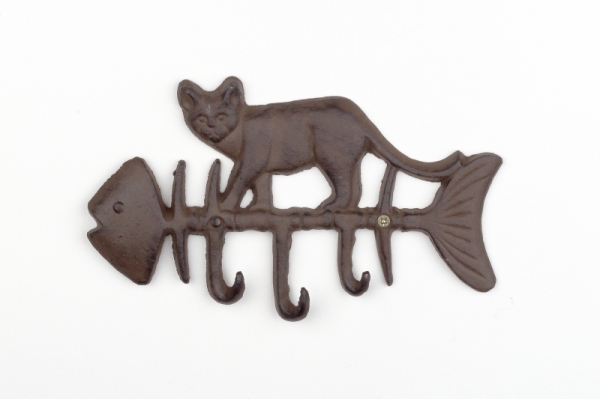 Věšák na klíče a vodítko kočka 21,9x1,8x13,1cm