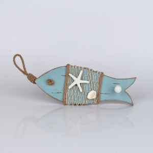 Věšák na klíče ryba modrý 9x34x5cm
