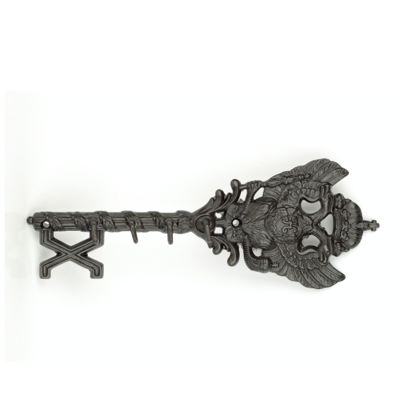 Věšák na klíče ve tvaru historického klíče 27 x 10 cm kov