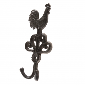 Věšák na oblečení s kohoutem litina 11,5x24x3cm