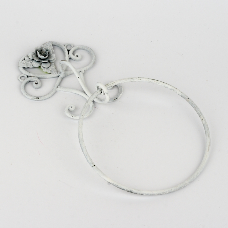 Věšák na ručník kruh s květinou 16,5cm