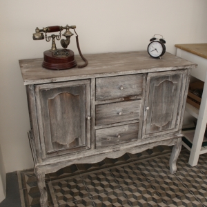 Vintage dřevěná komoda s patinou 93×37×79cm