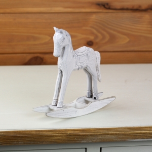 Vintage houpací koník bílý 15x16x4cm