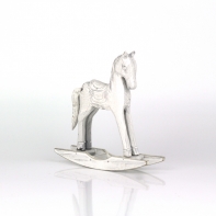 Vintage houpací koník bílý 15x16x4cm
