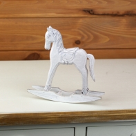 Vintage houpací koník bílý 15x16x4cm