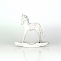 Vintage houpací koník bílý 15x16x4cm