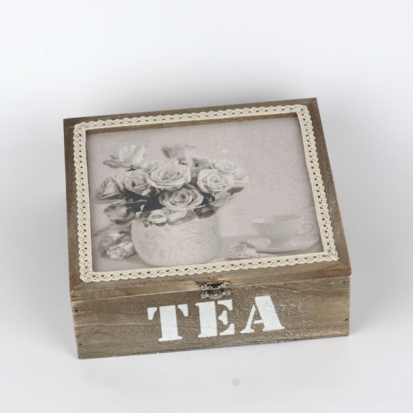 Vintage krabička na čaj 23x23cm