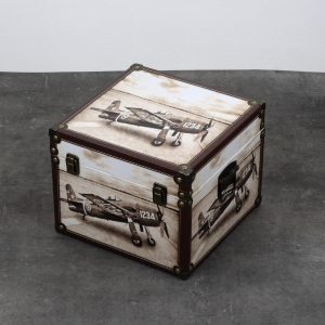 Vintage kufr letadlo 27x27x21cm