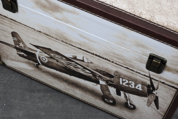 Vintage kufr letadlo 27x27x21cm