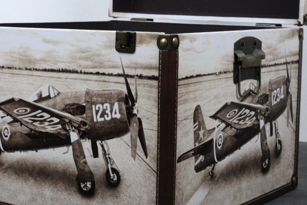 Vintage kufr letadlo 27x27x21cm