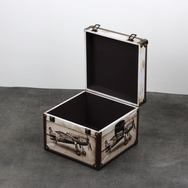 Vintage kufr letadlo 27x27x21cm