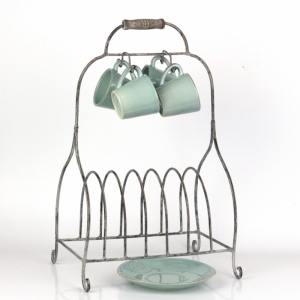 Vintage stojan / odkapávač na talíře a hrnky 39cm